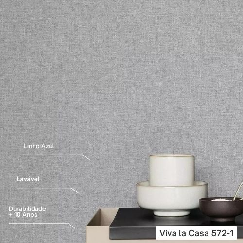Papel de Parede em Linho Cinza
